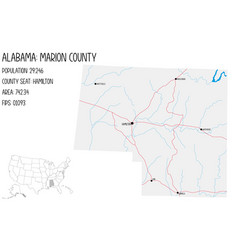 Map Of Marion County In Alabama Usa