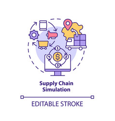 Supply Chain Simulation Concept Icon