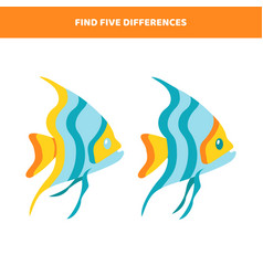 Find Five Differences Between Cartoon Fish