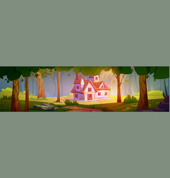 House On Sunny Glade In Magic Forest