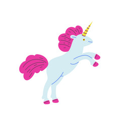 Magical Unicorn With Pink Tail And Mane