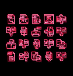 Pdf Electronic File Neon Glow Icon