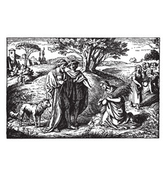 Ruth Meets Boaz While Gleaning In The Fields