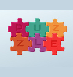 6 Bright Colorful Puzzle Pieces