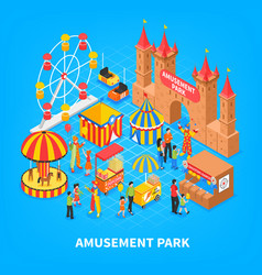 Amusement Park Isometric Background