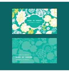 Emerald flowerals horizontal stripe frame Vector Image