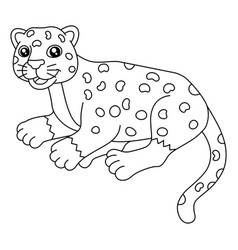 Jaguar Coloring Page Isolated For Kids