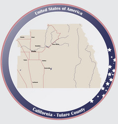 Map Tulare County In California