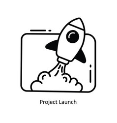 Project Launch Doodle Semi Solid Icon Design