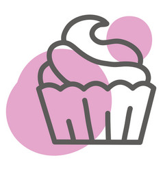 Sweet Pink Cupcake On A White Background