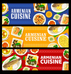 Armenian Cuisine Banners Traditional Food Dishes