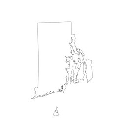 Blank Map Rhode Island Silhouette