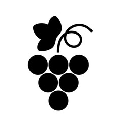 Bunch Of Grapes With Leaf Glyph Icon Graph