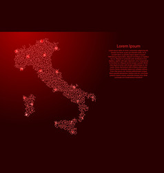 Italy Map From Red Pattern Latin Alphabet