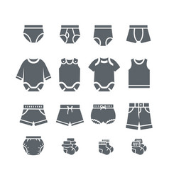 Kids Underwear Panties Shorts Silhouette Icons