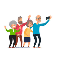 Old People Selfie Senior People Taking Smartphone