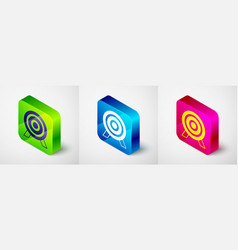 Isometric Target Financial Goal Concept Icon