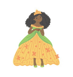 African Princess In Lush Dress With Crown