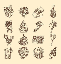 Birthday Sketch Icon Set