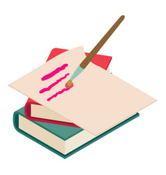 Brush Writing Icon Isometric Write