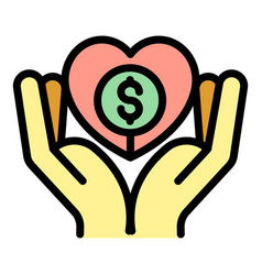 Care Allowance Money Icon Color Outline