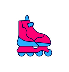 Filled Outline Roller Skate Icon Isolated On White