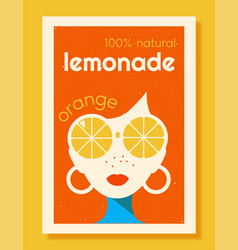 Label For Lemonade Retro Design Of Orange