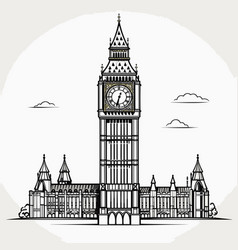 Big Ben Hand-drawn Comic Doodle Style