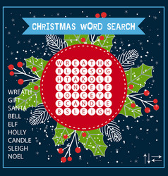 Christmas Word Search Game For Kids