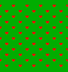 Mini Hole Red Heart On Green Background