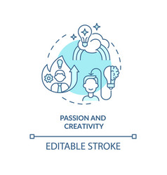 Passion And Creativity Blue Concept Icon