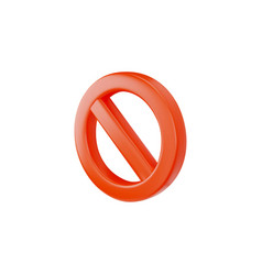 Red Prohibition Sign 3d