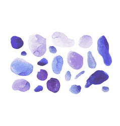 Set Of Abstract Blue Watercolor Water Splash