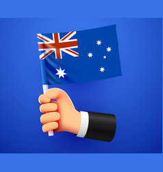 3d Hand Holding Australia National Flag