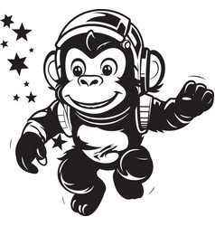 Astrochimp Adventures Black Logo Cosmic Monkey