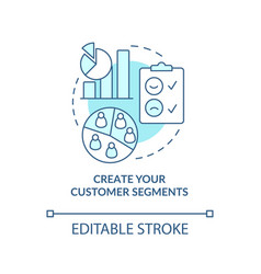 Create Your Customer Segments Blue Concept Icon