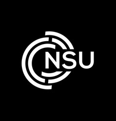 Nsu Letter Logo Design On Black Backgroundnsu