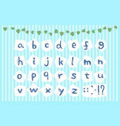 Set Of Handwritten Alphabet Letters Cutout Style