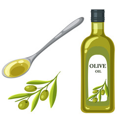 Set Of Olive Oil Bottle And Spoon