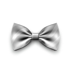 3d Realistic Grey Silver Bow Tie Icon