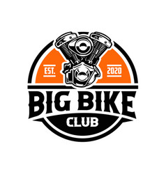 Big Bike Club Circle Emblem Logo V-twin Engine