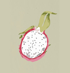 Half Of A Dragonfruit Design Element