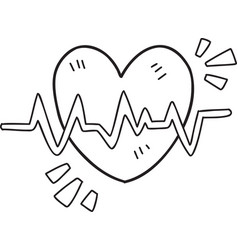 Hand Drawn Heart And Pulse