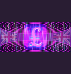 Bright Glowing Hologram Of The British Pound