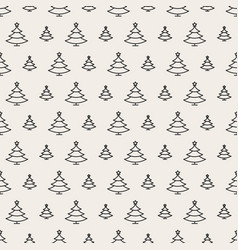 Christmas Tree Seamless Pattern Black Color