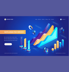 Data Analysis Service Isometric Abstract