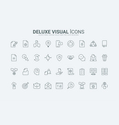 Documents Approval Line Icons Set License Stamp