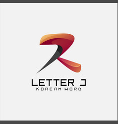 Letter J Korean Word Logo Colorful