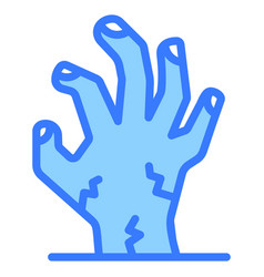 Zombie Hand Blue Outline Icon