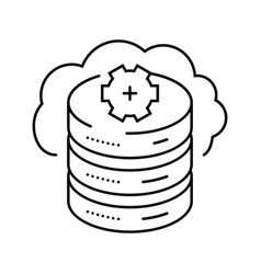 Cloud Database Line Icon